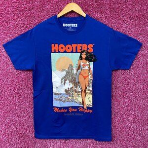 Hooters Makes You Happy Cozumel Mexico Beach Babe Sports Bar Promo T-Shirt Mediu